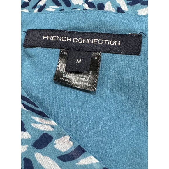 FRENCH CONNECTION Women Mini Mosaic Blue Dress MEDIUM - Picture 3 of 4